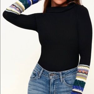 Free People Mixed Up Cuff Top